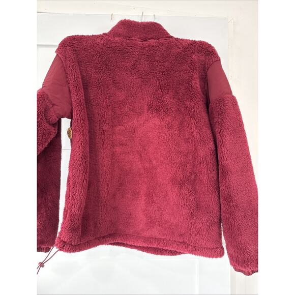 PINK Victoria's Secret Sherpa Jacket Women's L Maroon Red Full Zip New NWT Red - Picture 3 of 9